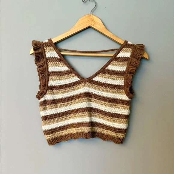 Madden NYC Knit 2-Piece Crop Top & Skirt Set Women’s Junior Crochet Boho Y2K - Picture 6 of 11